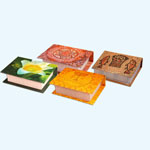 picture of Memo block: Lily, The shield of David, Menorah, Tabgha